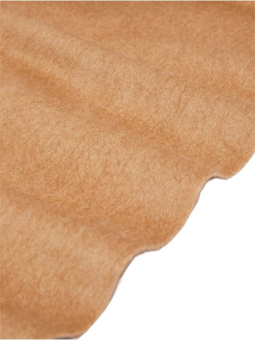 Stola da donna in puro cammello, franghe, colore cammello. MAX MARA | 4546345206002